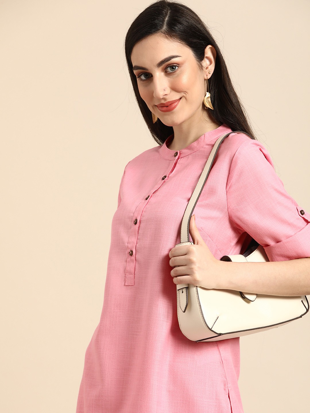 

Anouk Women Pink Kurta with Palazzos