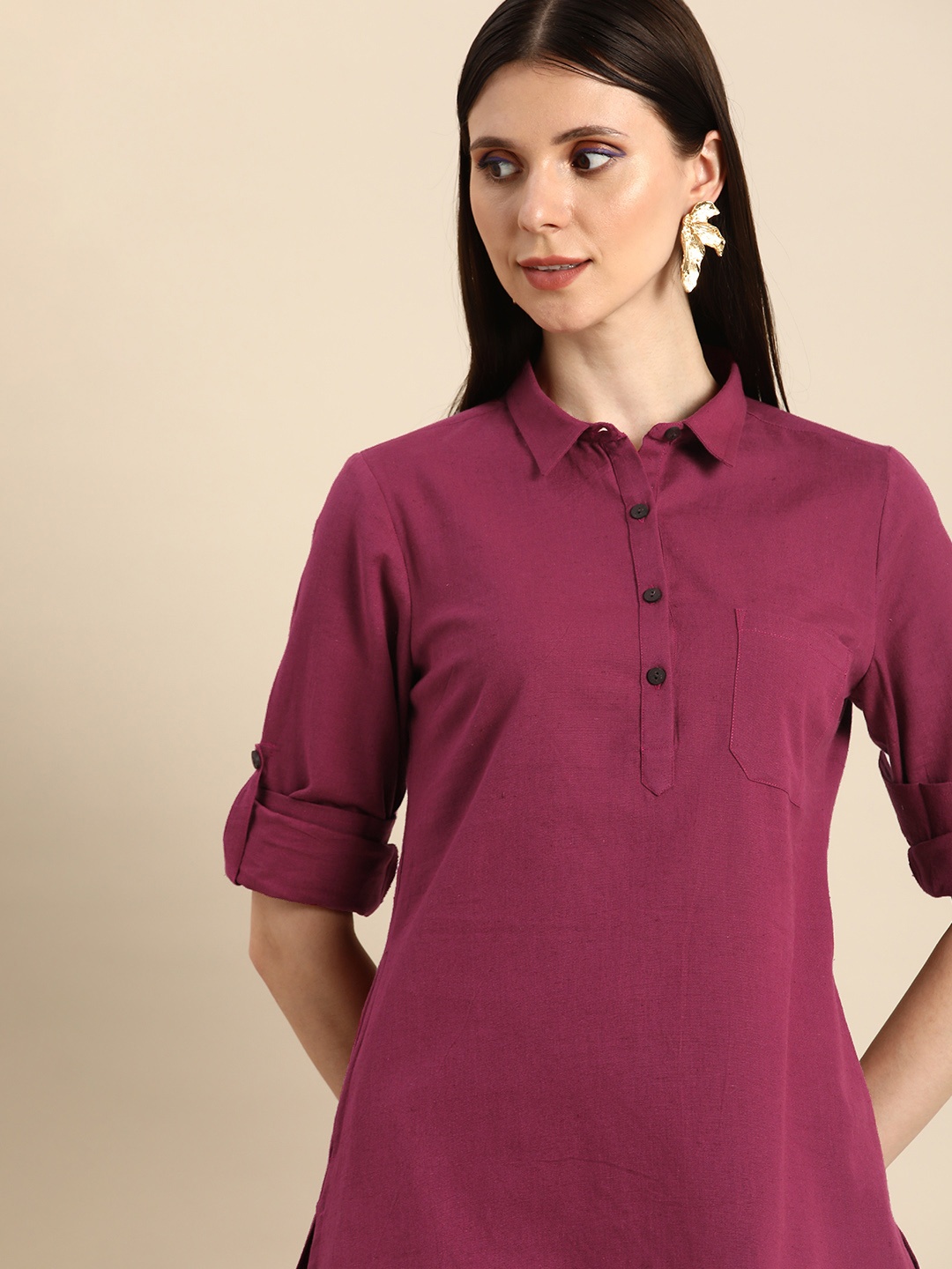 

Anouk Women Purple Kurta With Trousers