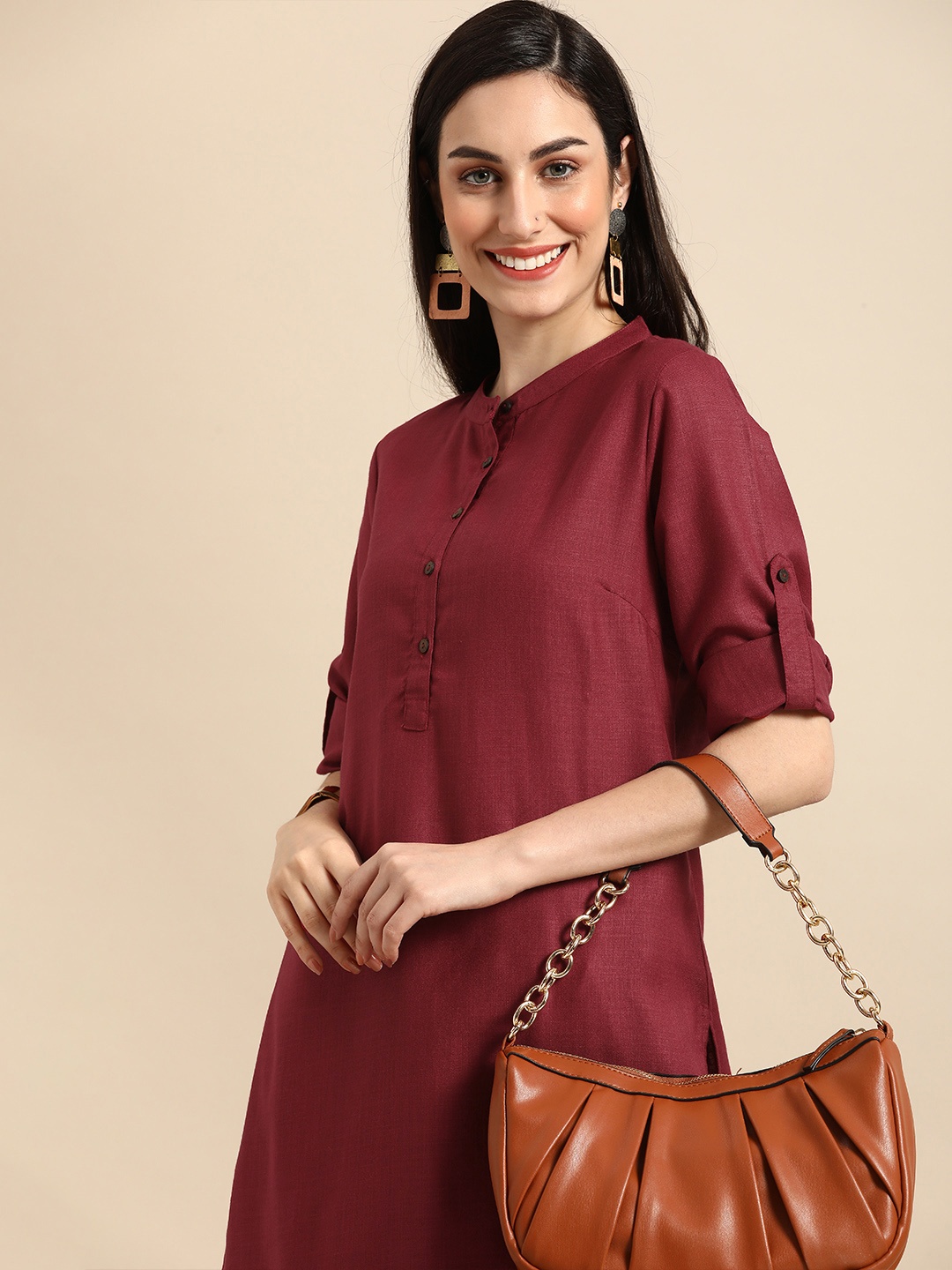 

Anouk Women Maroon Kurta with Palazzos
