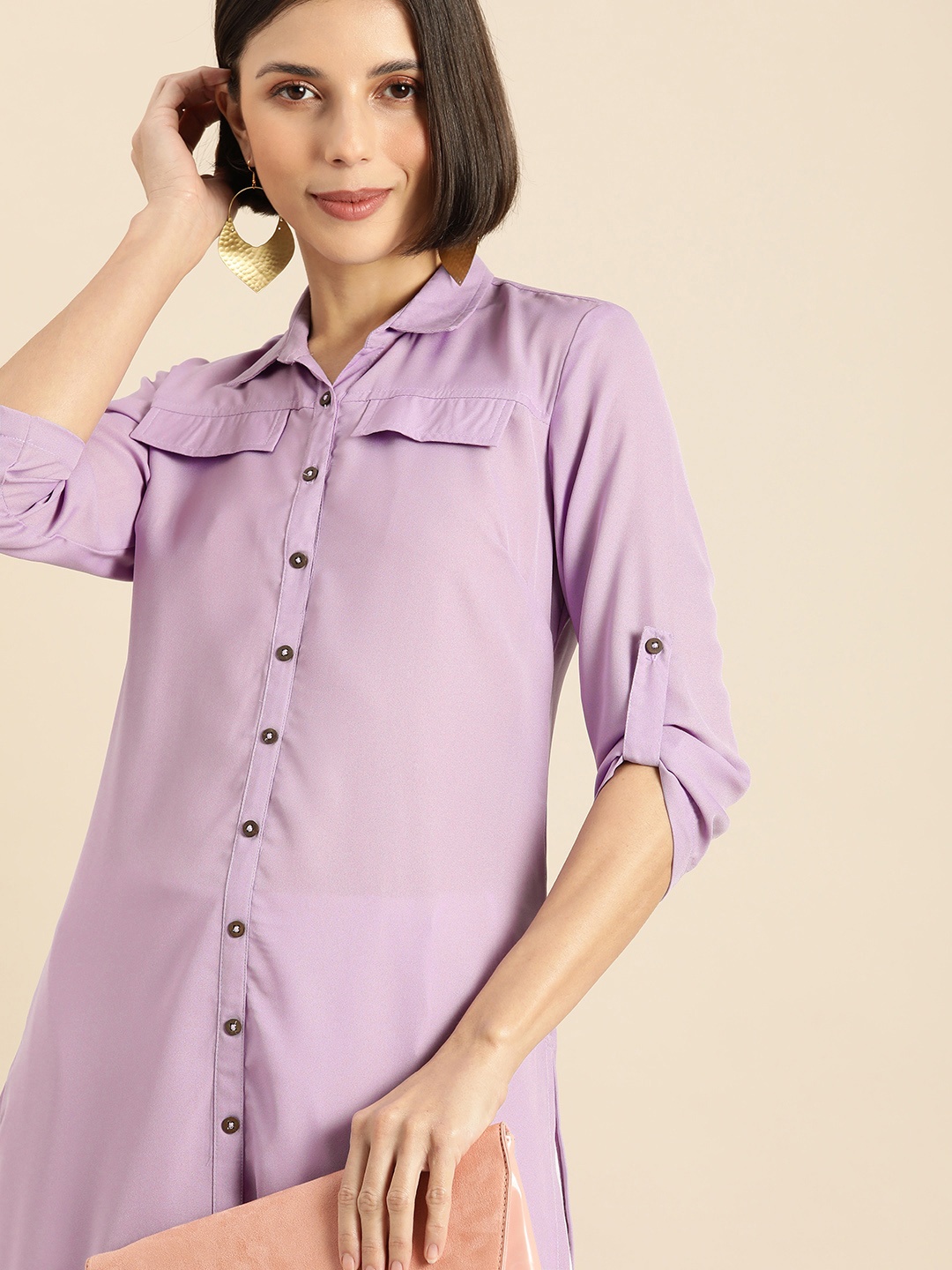 

Anouk Women Lavender Pathani Kurta