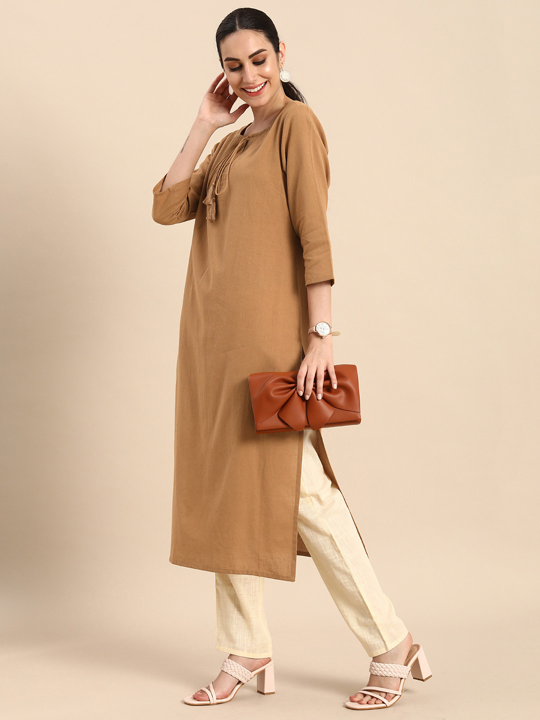 

Anouk Women Brown Kurta