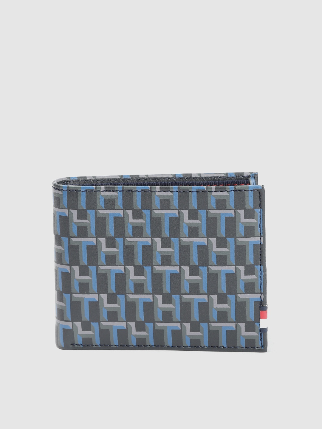 

Tommy Hilfiger Men Blue Printed Leather Two Fold Wallet