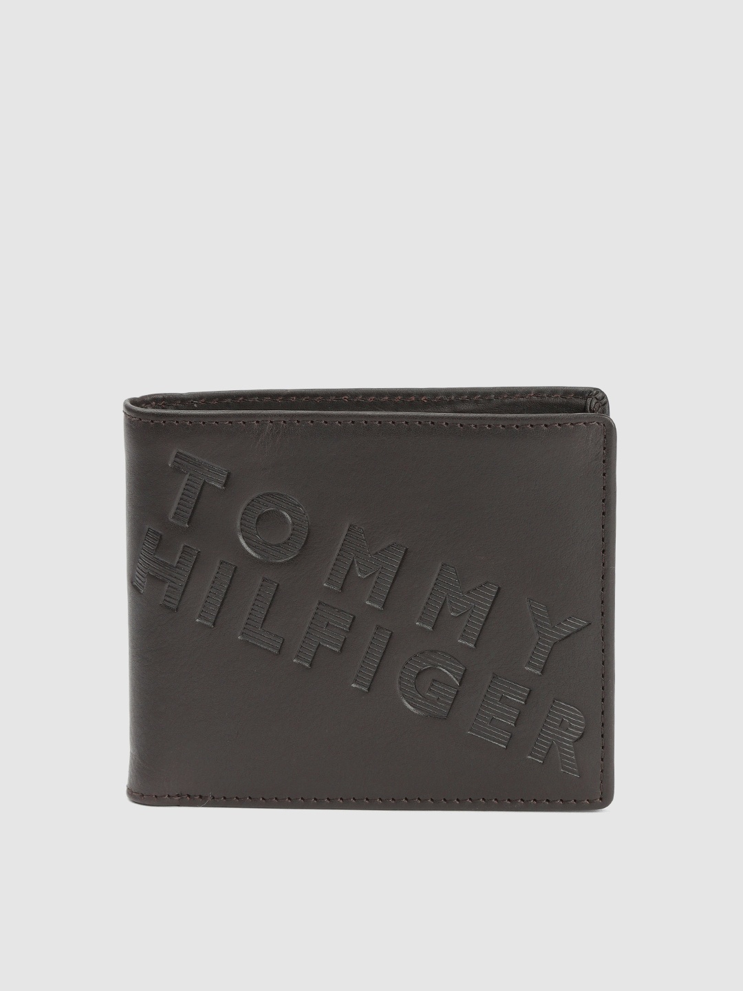 

Tommy Hilfiger Men Brown Textured Leather Two Fold Wallet