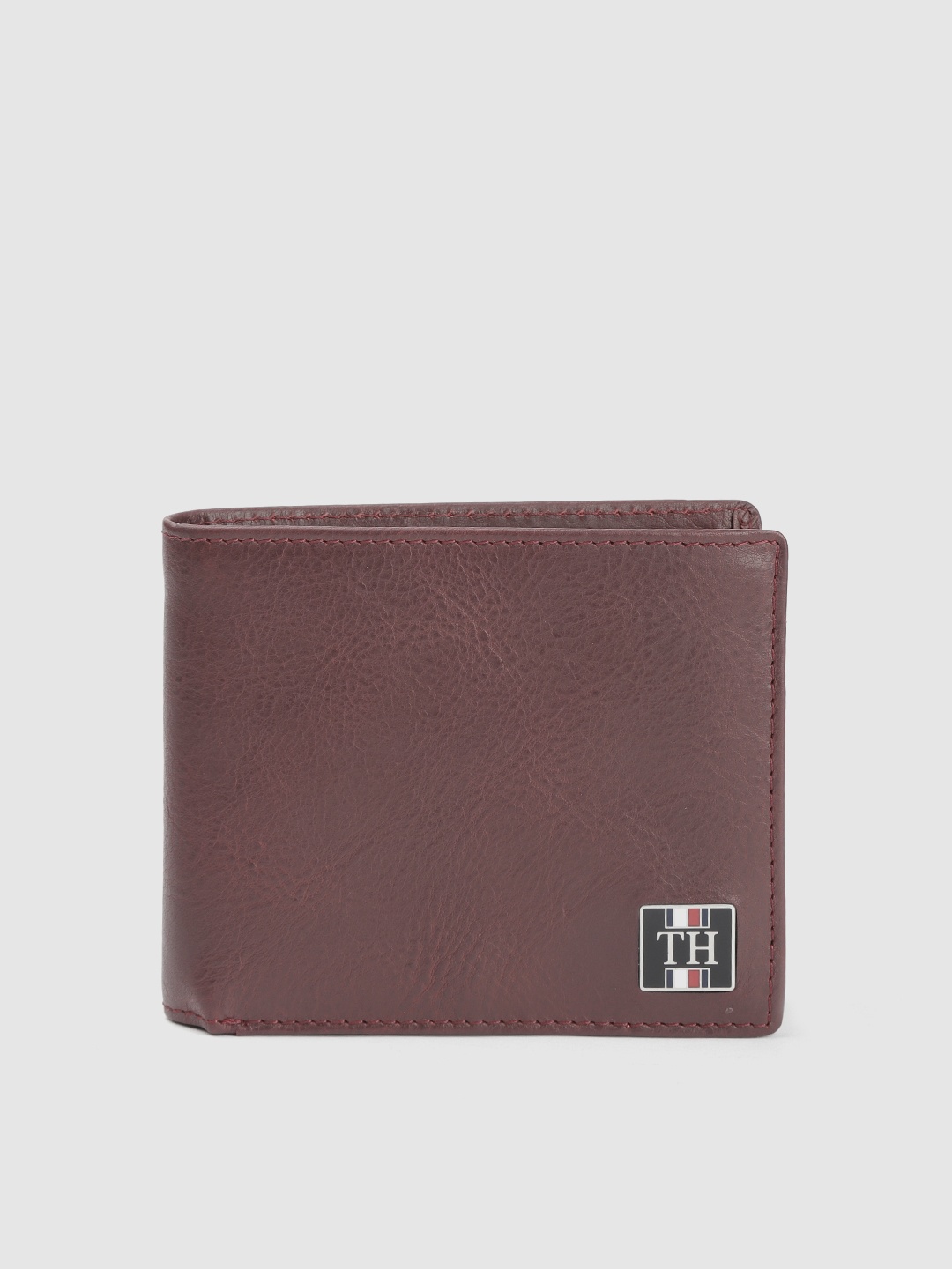 

Tommy Hilfiger Men Burgundy Leather Two Fold Wallet