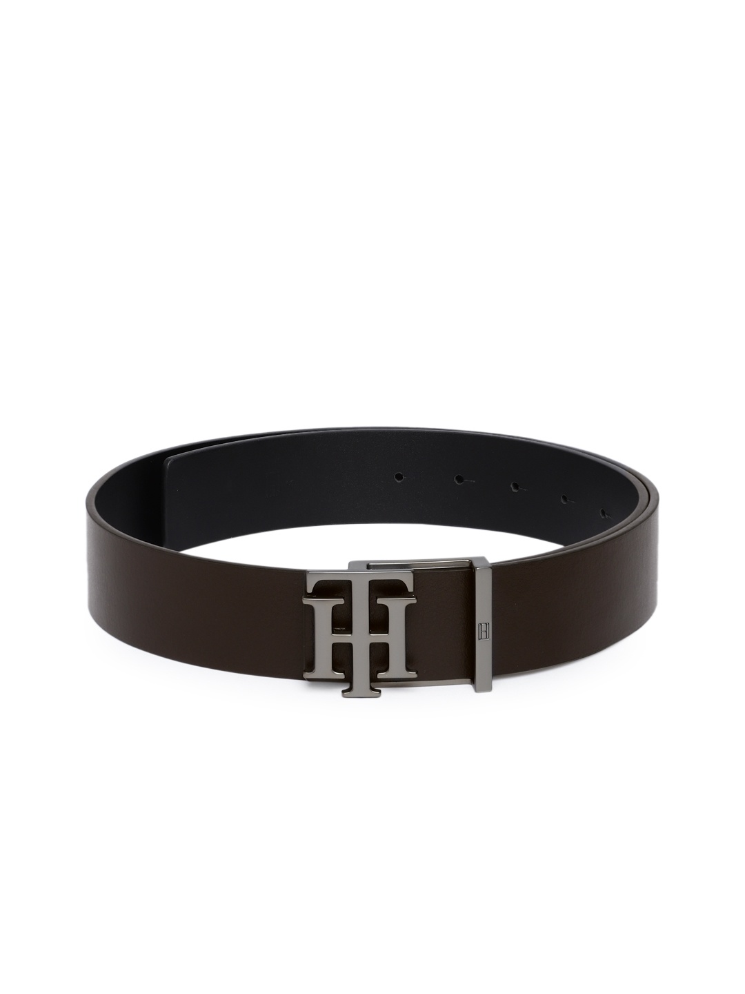 

Tommy Hilfiger Men Black & Coffee Brown Solid Reversible Leather Belt