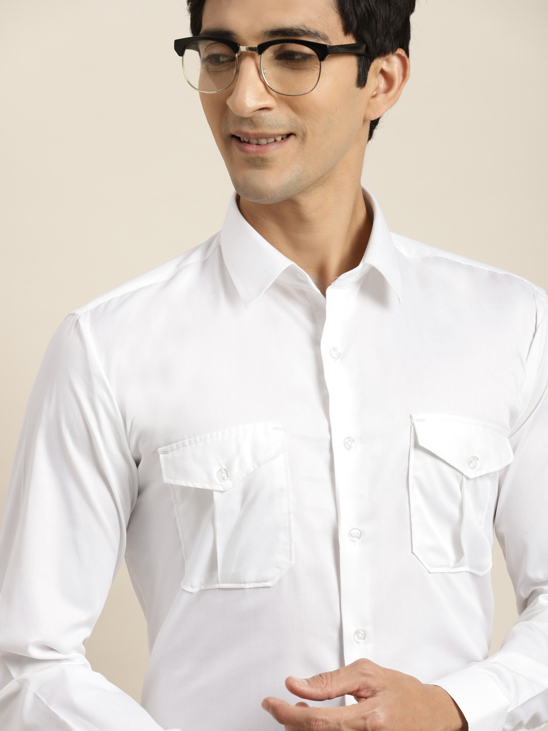 

Hancock Men White Pure Cotton Slim Fit Formal Shirt