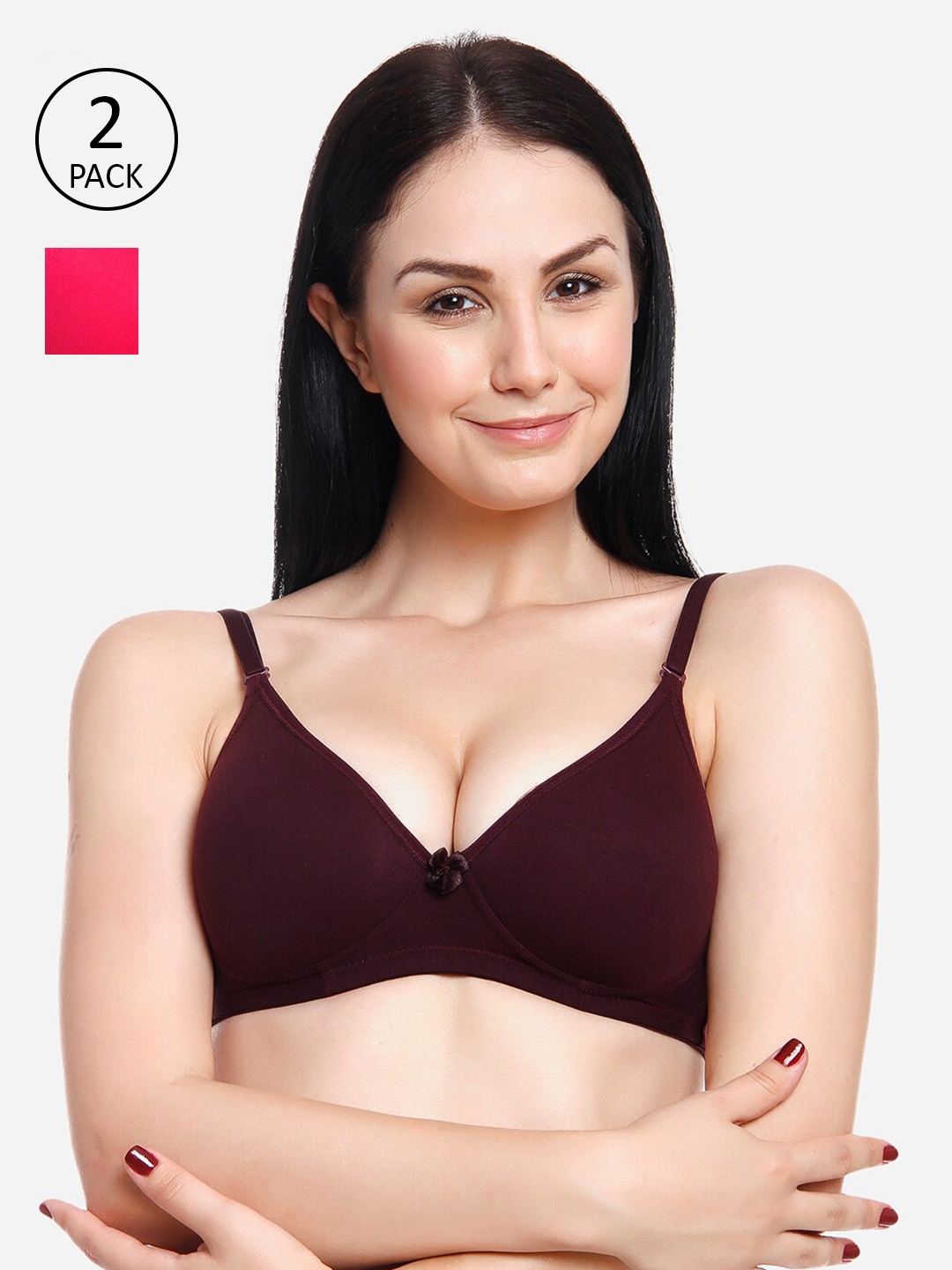 

Innocence Purple & Fuchsia Set Of 2 Heavily Padded Non Wired Bra