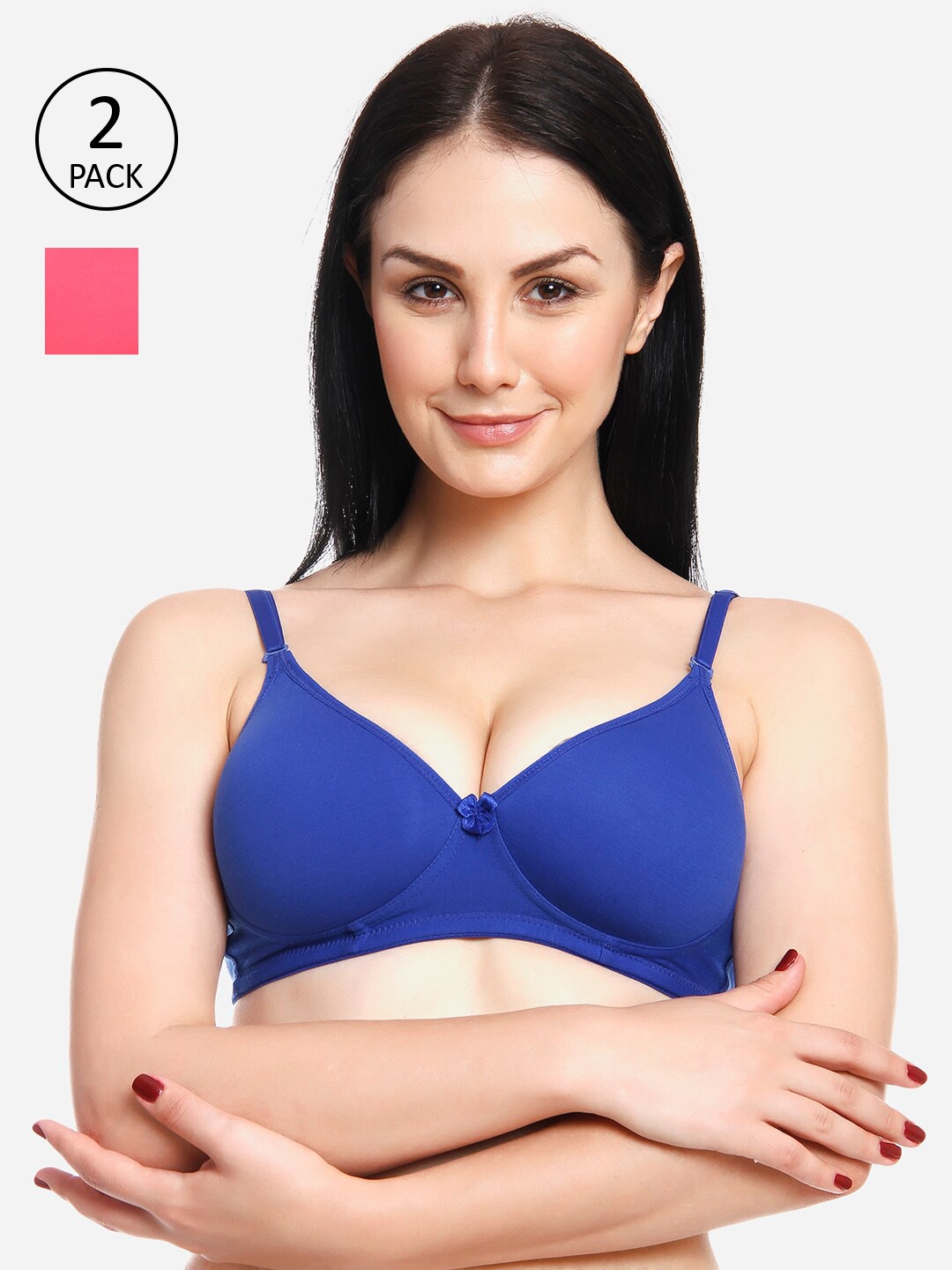 

Innocence Blue & Peach-Coloured Heavily Padded Non Wired Bra