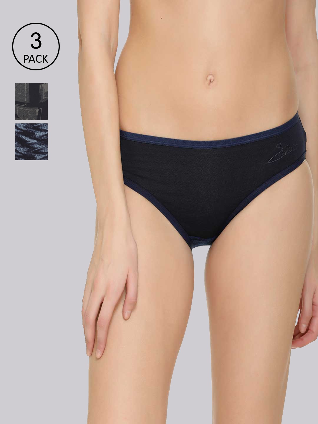 

Skidlers Women Pack of 3 Assorted Printed Cotton Bikini Briefs