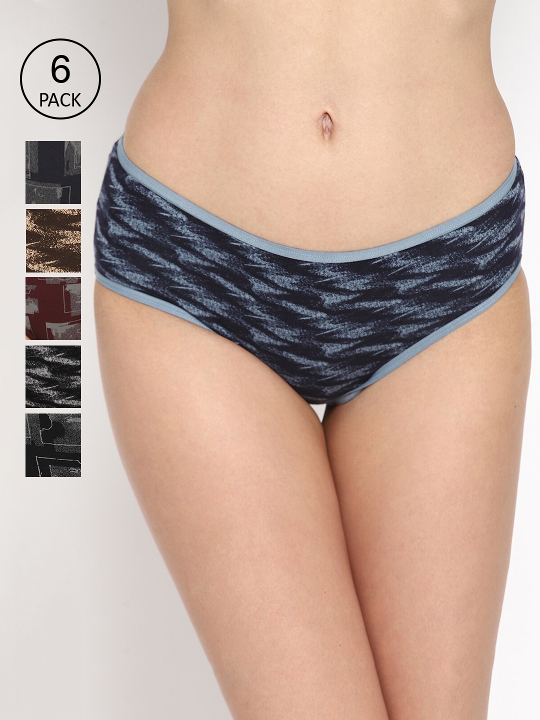 

Skidlers Women Pack of 6 Assorted Printed Bikini Briefs