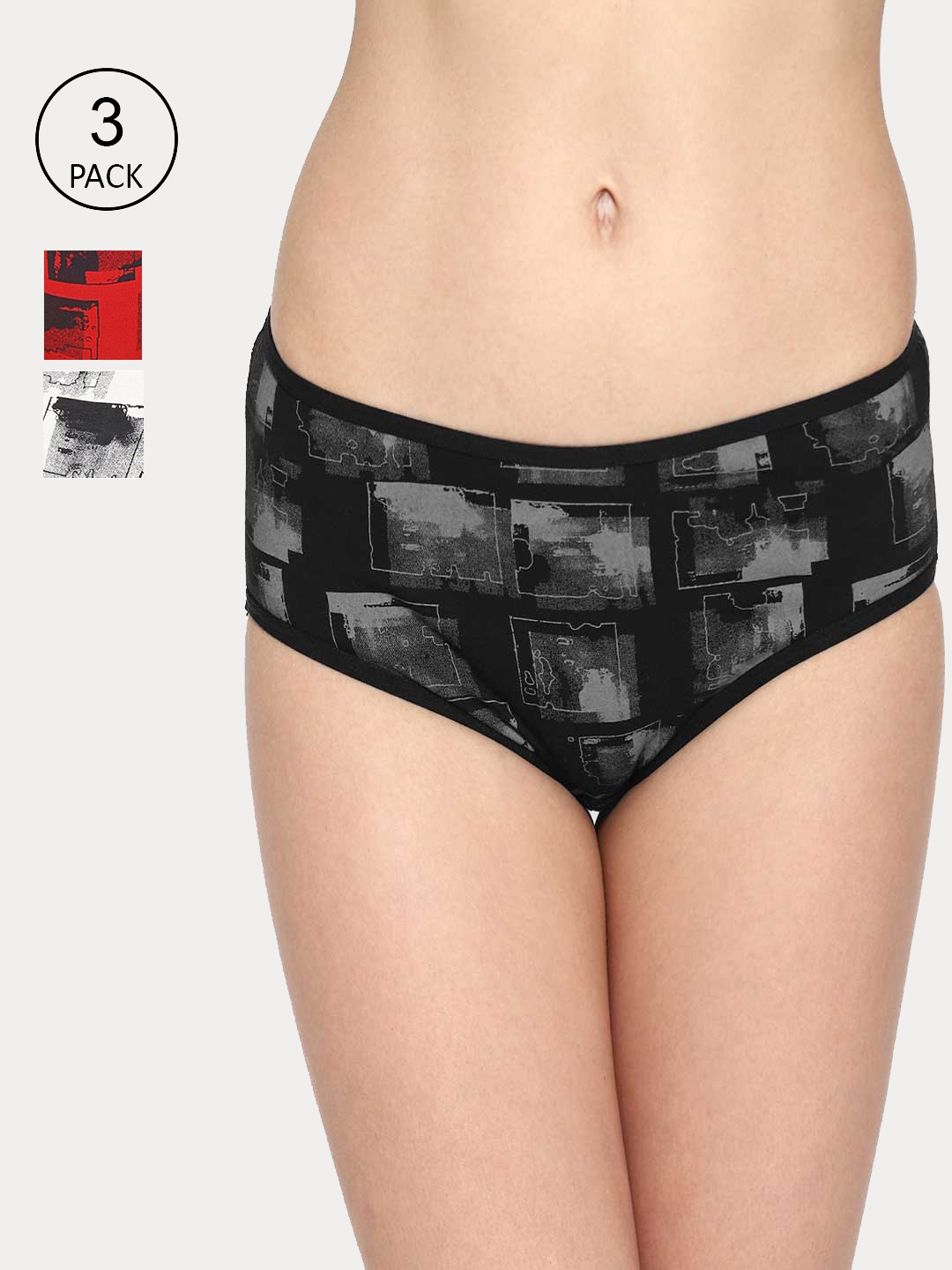 

Skidlers Women Pack Of 3 Assorted Anti-Bacterial Cotton Briefs