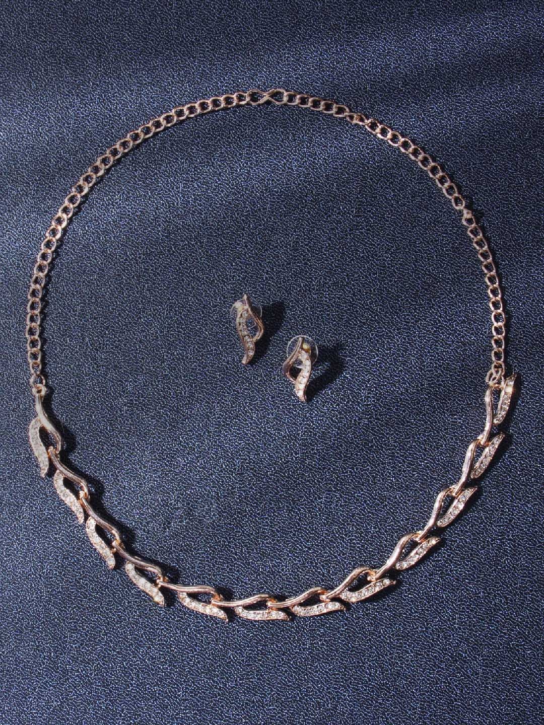 

AccessHer Rose-Gold Plated AD Studded Jewellery Set