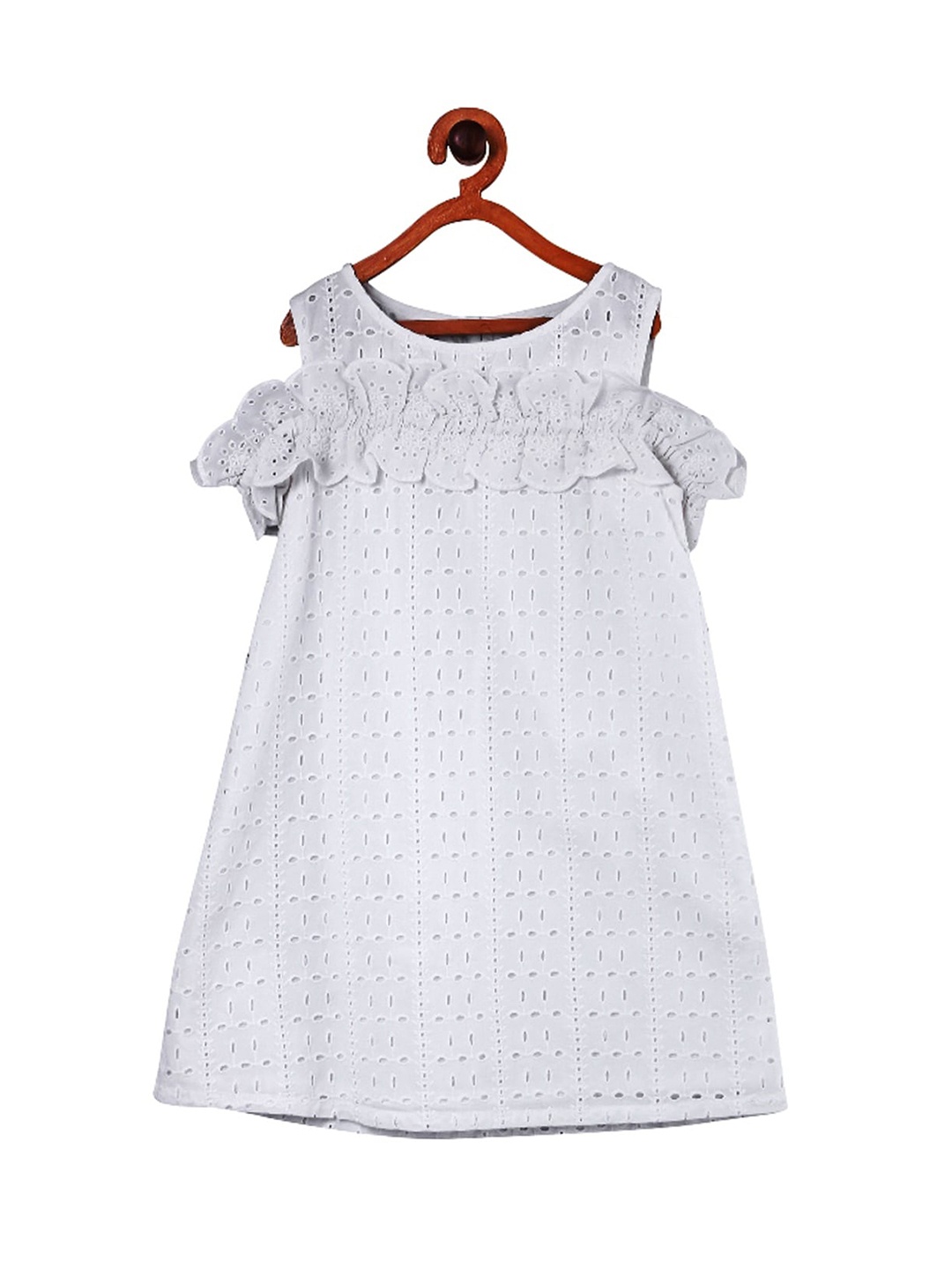 

Miyo Girls White Solid A-Line Dress