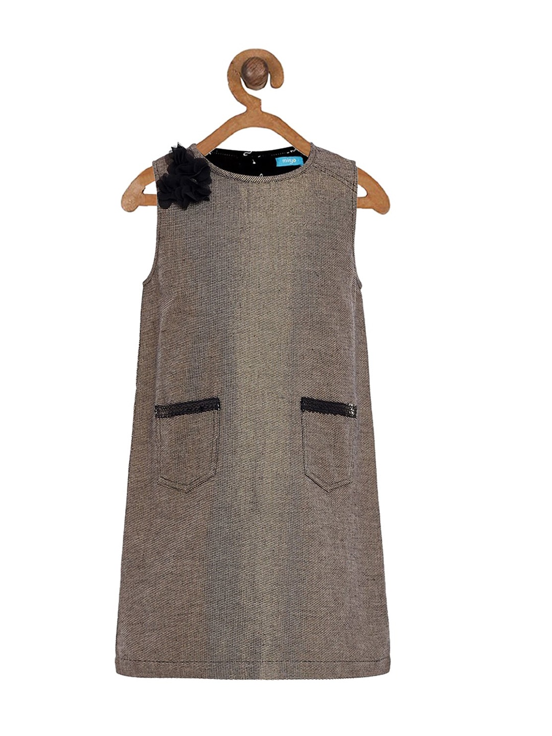 

Miyo Brown Cotton A-Line Dress