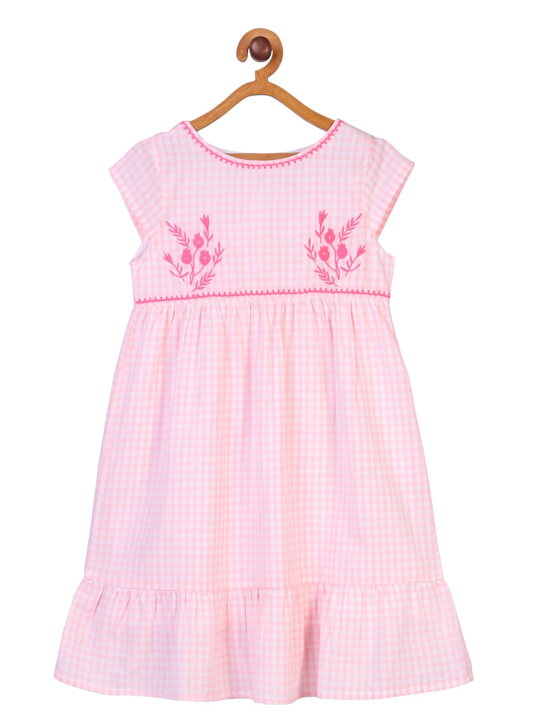 

Miyo Pink Embroidered A-Line Dress