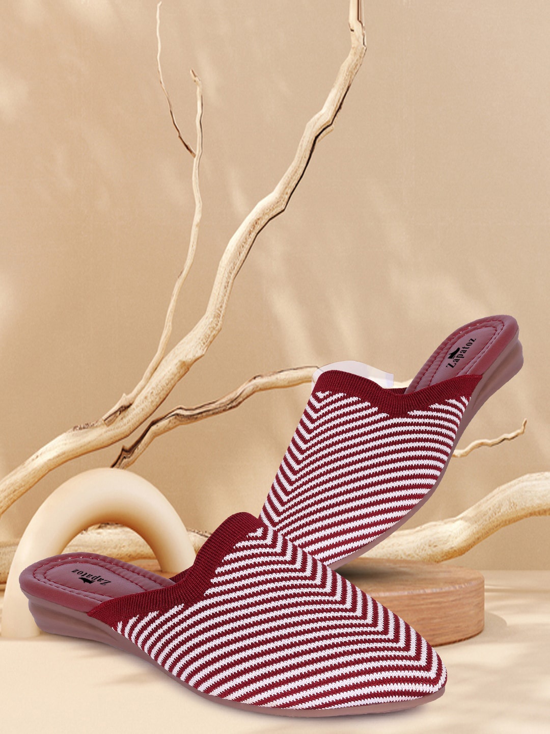

ZAPATOZ Women Red Printed Mules Flats