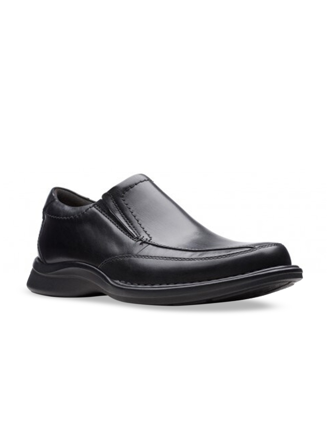 

Clarks Men Black Solid Leather Formal Slip-On Shoes