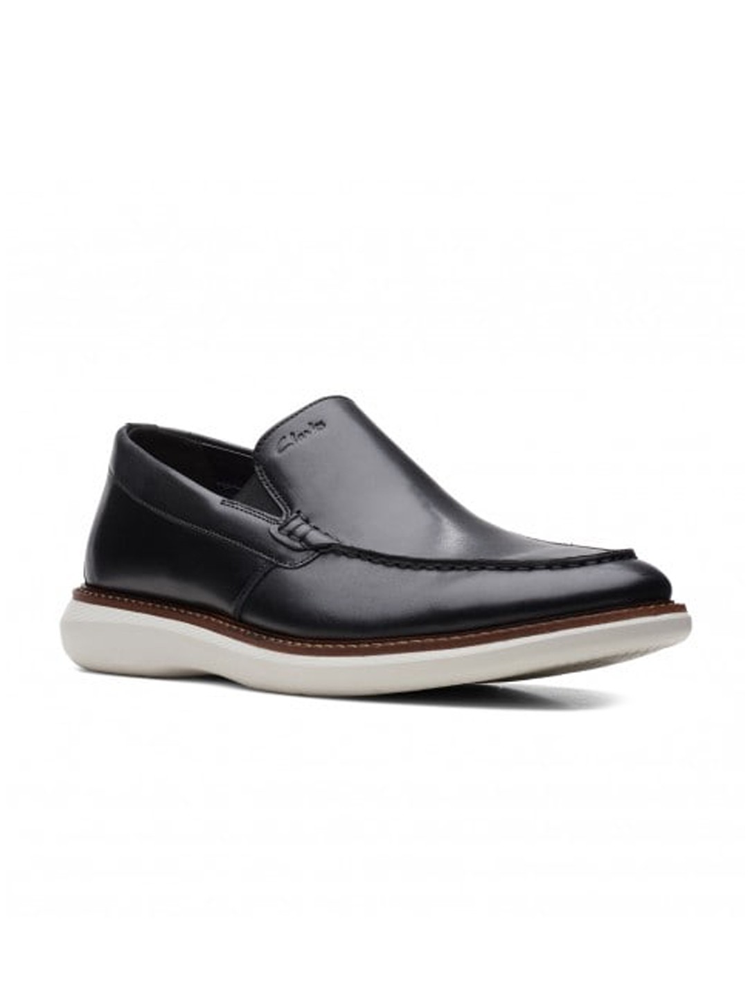 

Clarks Men Black Leather Slip-On Sneakers