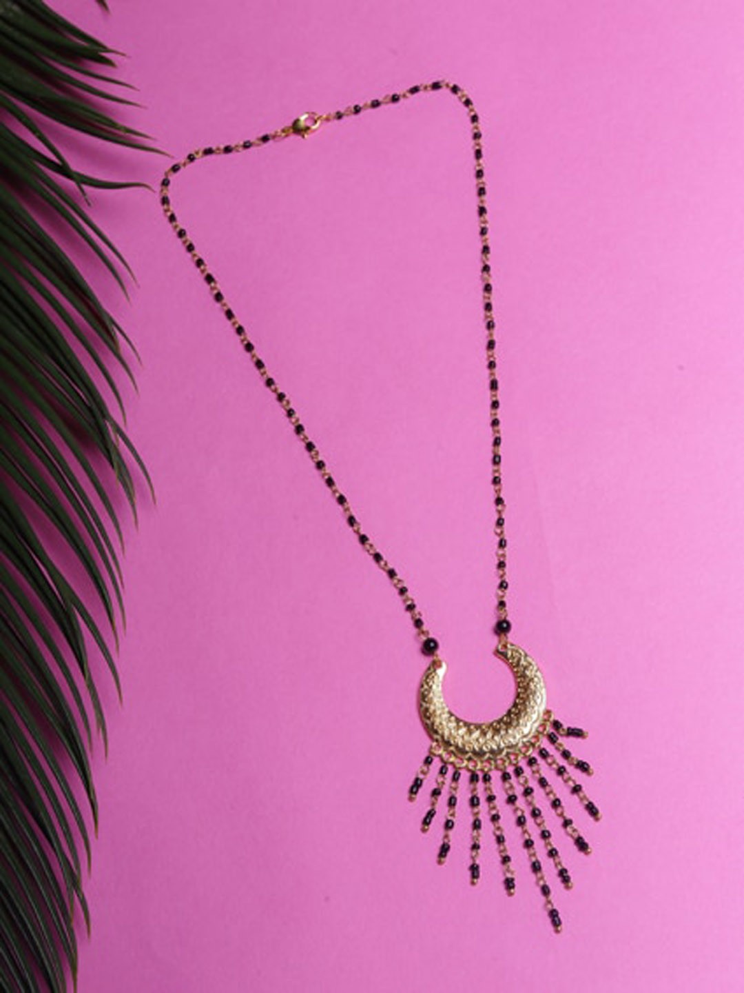 

DIVA WALK Gold-Plated Black Beaded Mangalsutra