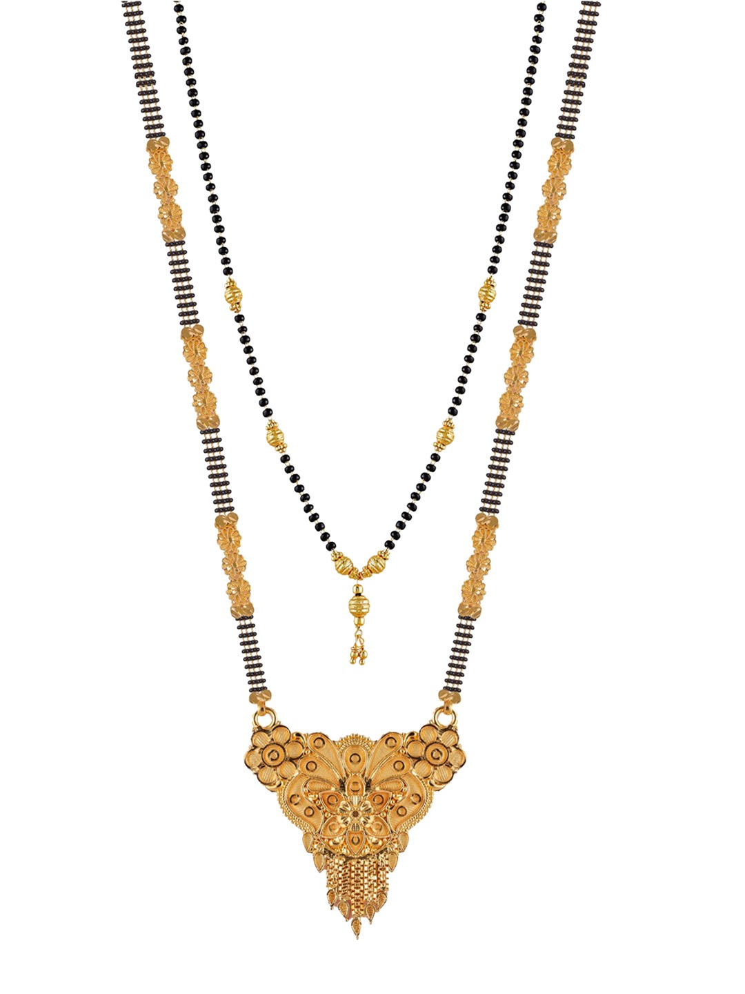 

Brandsoon Set Of 2 Gold-Plated Black & White Beaded Mangalsutra