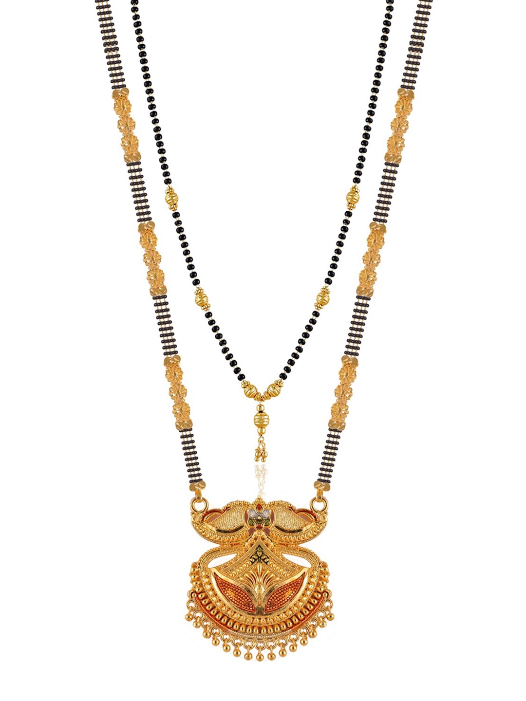 

Brandsoon Set Of 2 Gold-Plated Black & White Beaded Mangalsutra