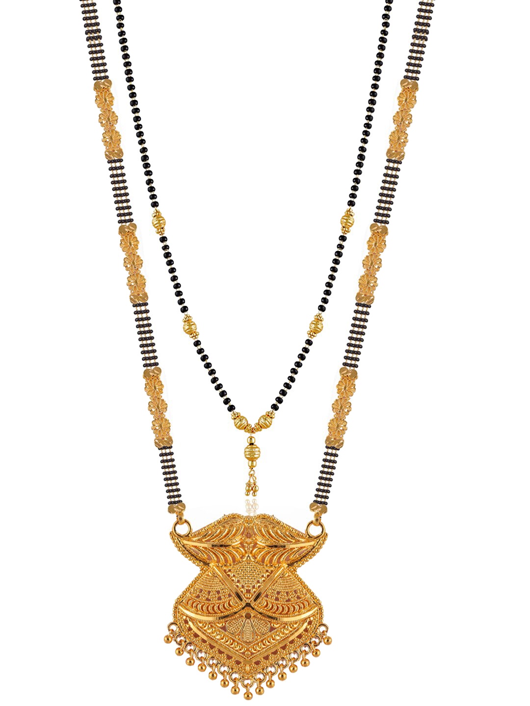 

Brandsoon Set Of 2 Gold-Plated Black & White Beaded Mangalsutra