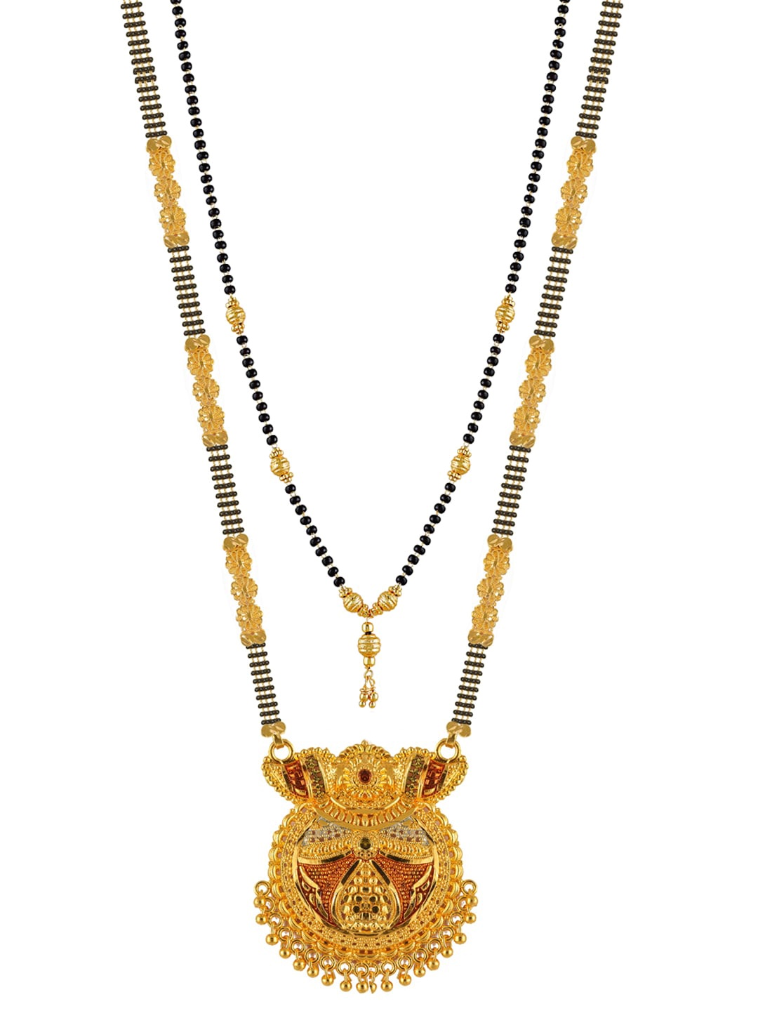 

Brandsoon Set Of 2 Gold-Plated Black & White Beaded Mangalsutra