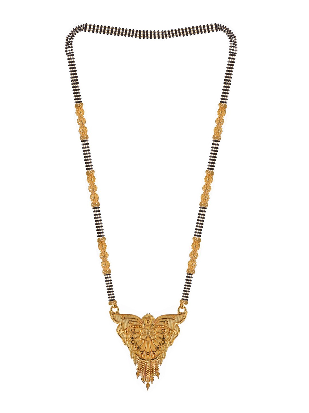 

Brandsoon Set Of 2 Gold-Toned Black Beaded Mangalsutra