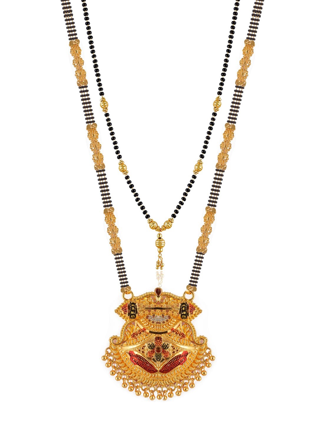 

Brandsoon Set Of 2 Gold-Plated Black & White Beaded Mangalsutra