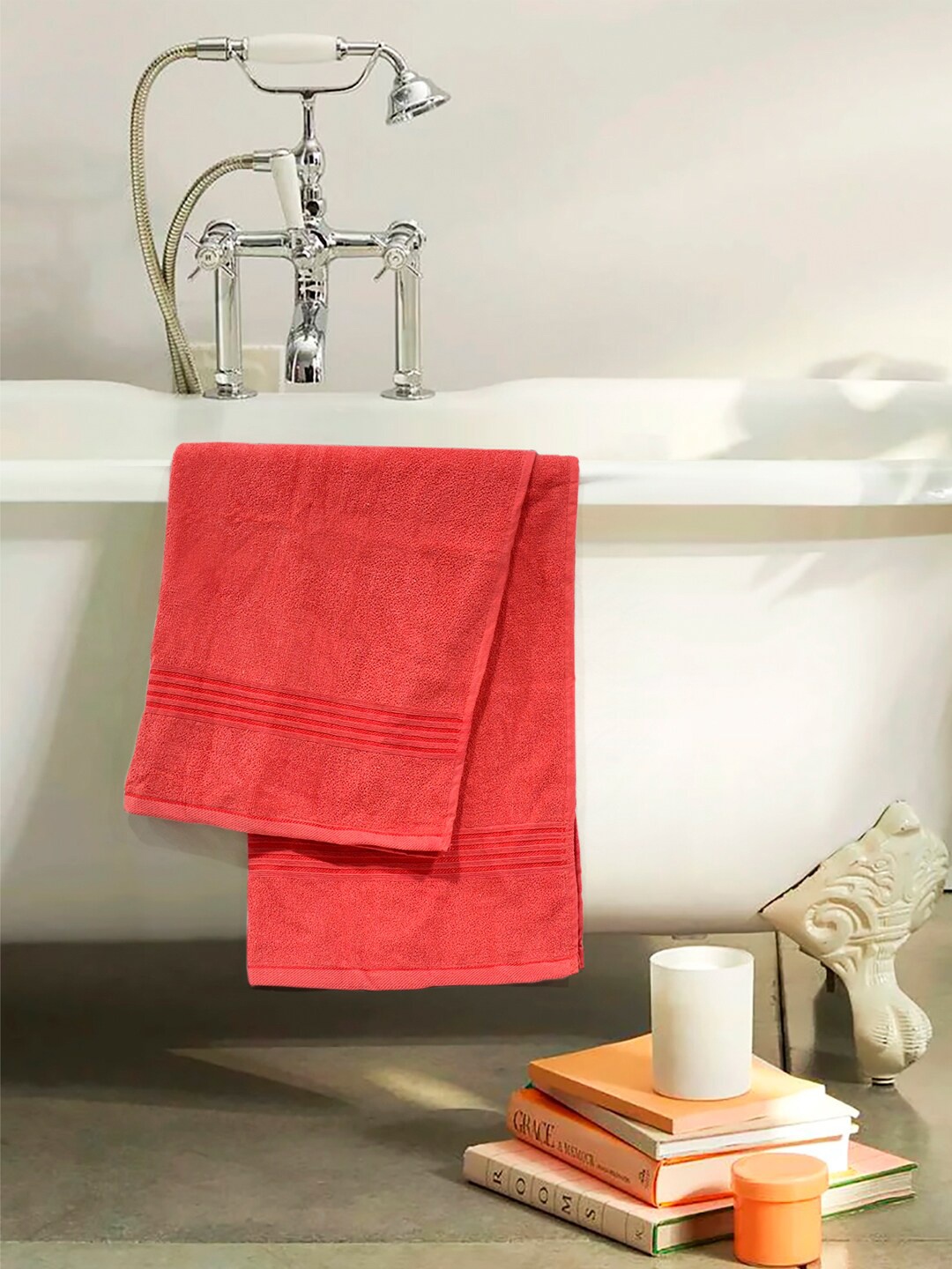 

Divine Casa Coral Solid Cotton 500 GSM Bath Towel