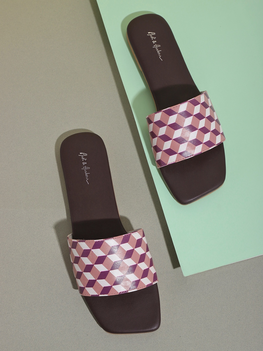 

Mast & Harbour Women Printed Open Toe Flats, Pink