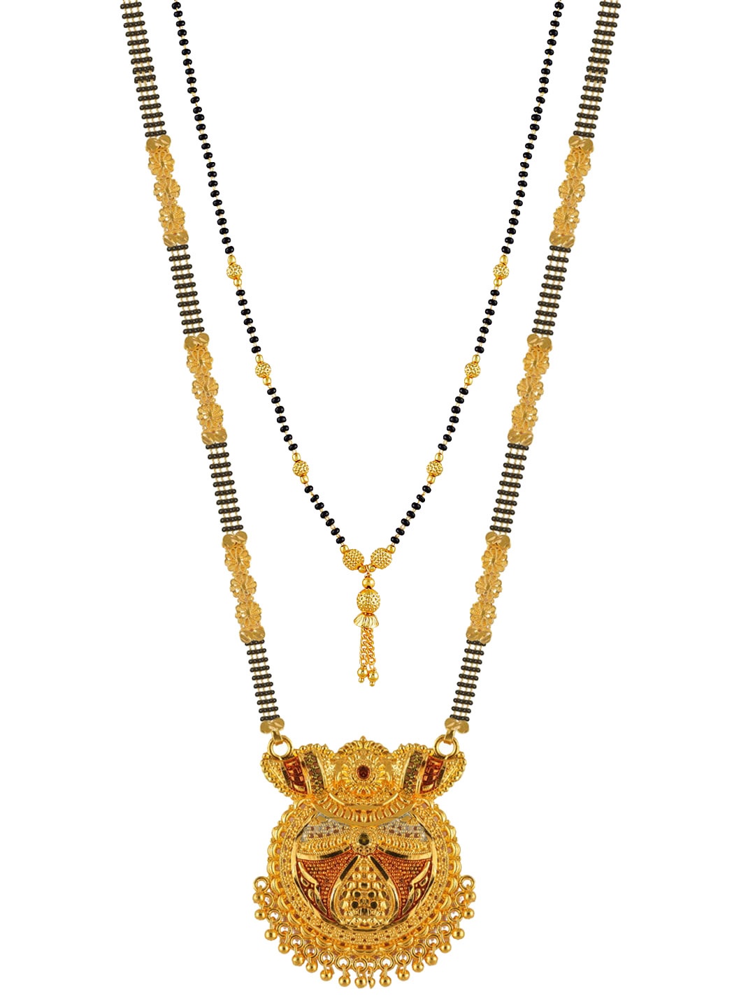 

Brandsoon Set of 2 Gold-Plated Black Beaded Mangalsutra