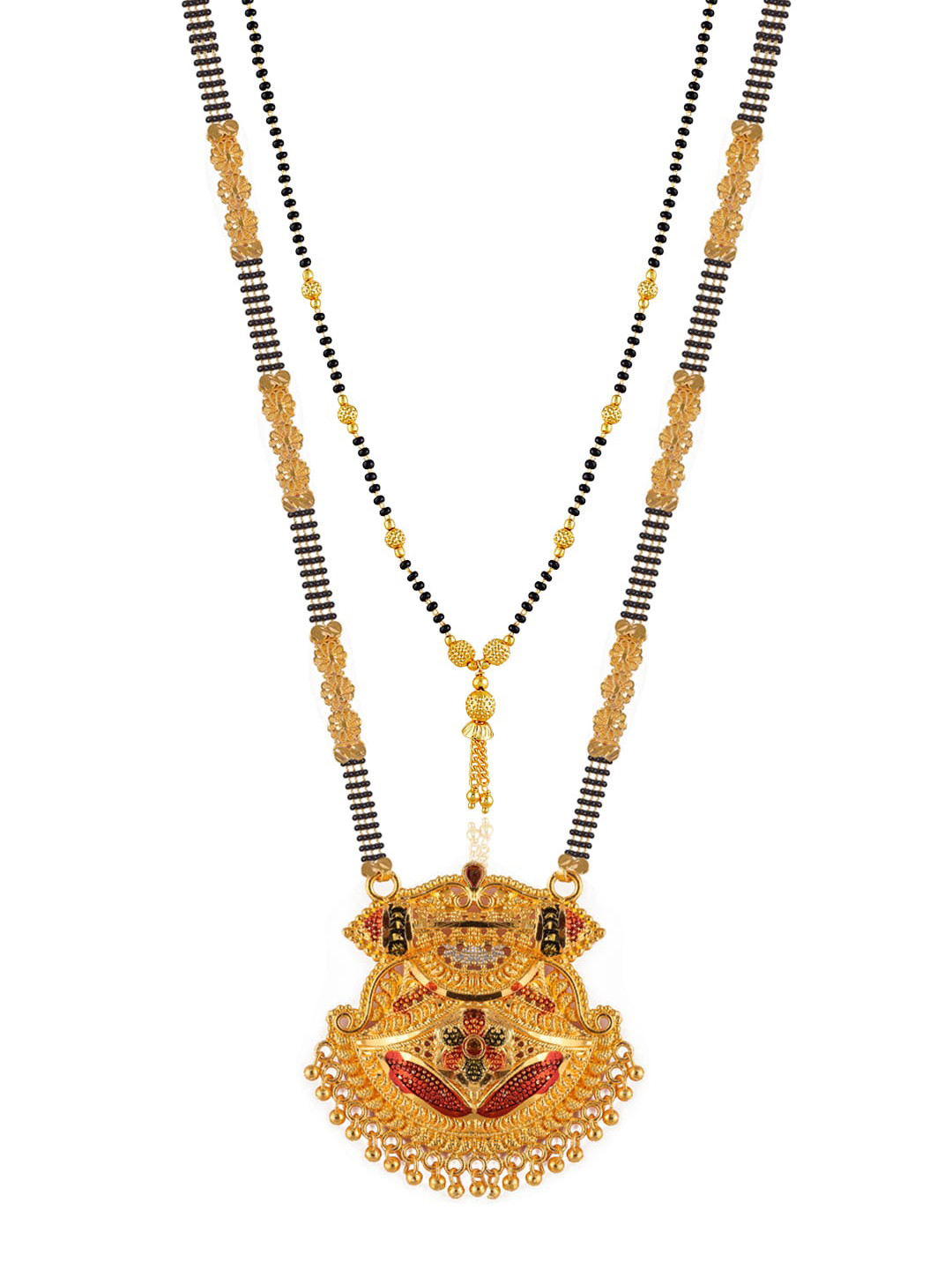 

Brandsoon Black & White Set Of 2 Gold-Plated Beaded Mangalsutra