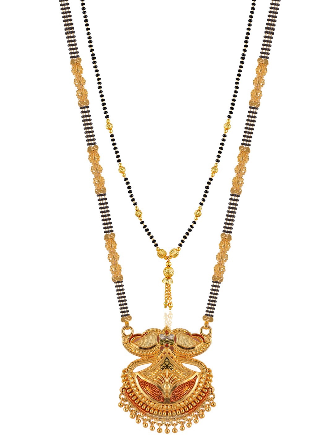 

Brandsoon Woman Set Of 2 Multi-Colour Beaded Mangalsutra, Gold