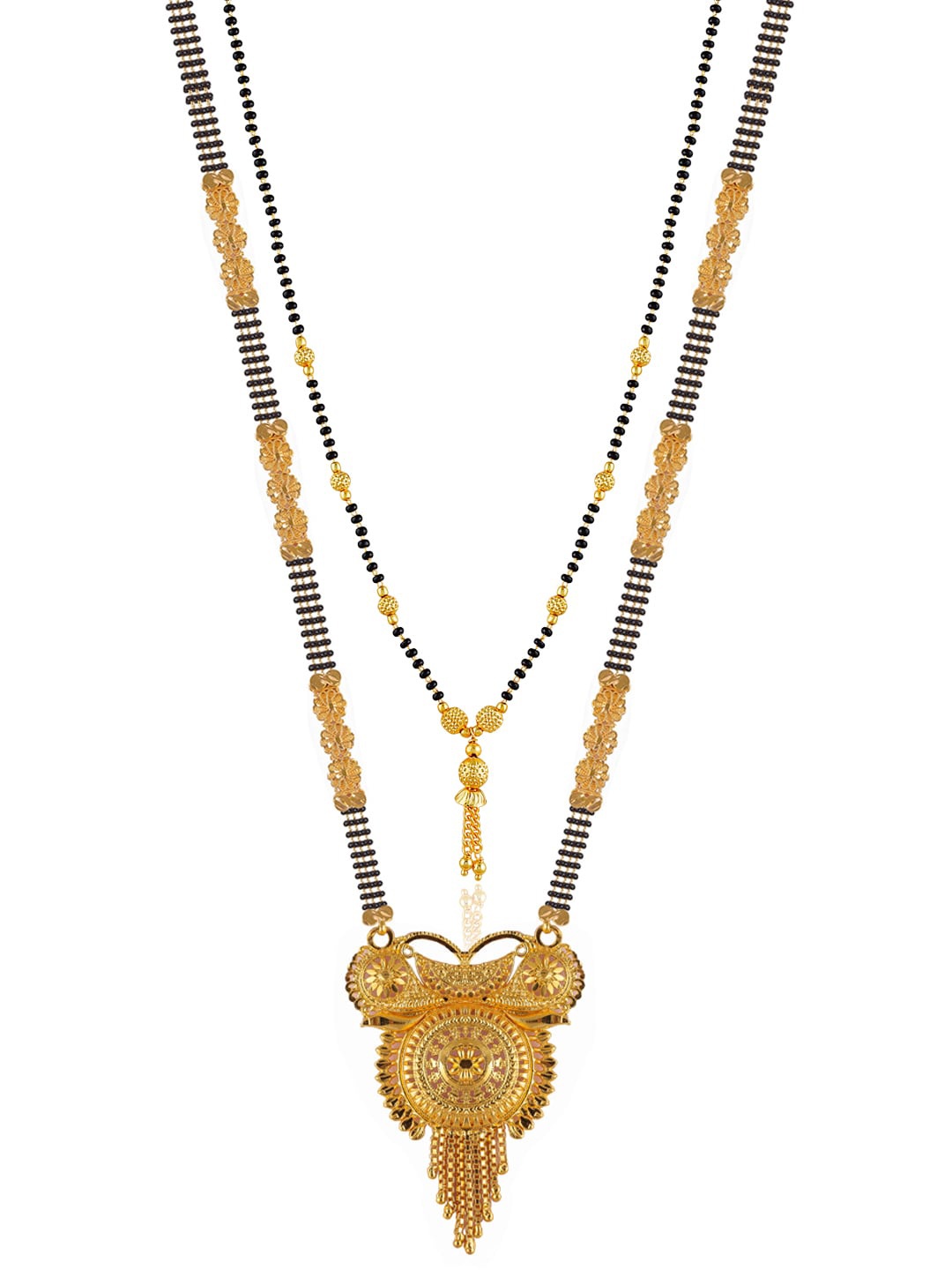 

Brandsoon Set Of 2 Gold-Plated Black & White Beaded Mangalsutra