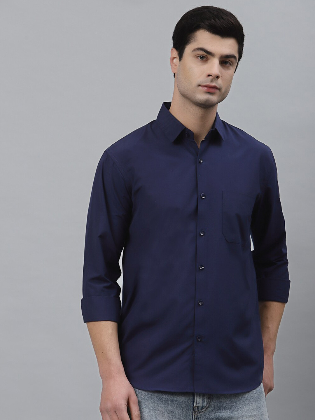 

NEUDIS Men Navy Blue Classic Formal Shirt