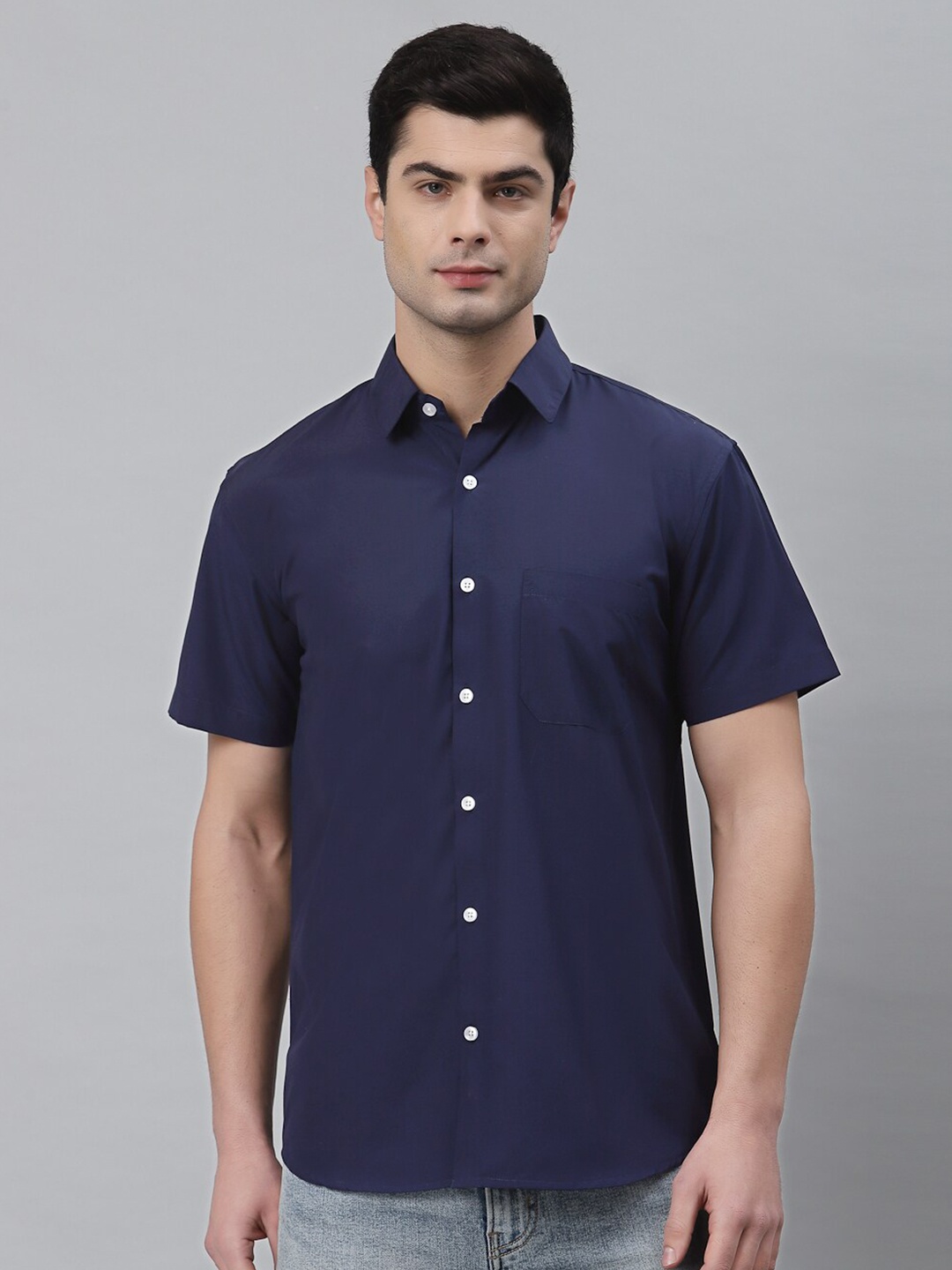 

NEUDIS Men Navy Blue Classic Formal Shirt