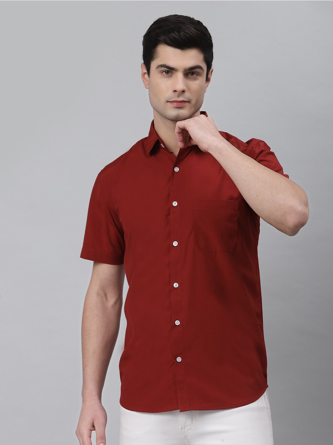 

NEUDIS Men Maroon Classic Formal Shirt