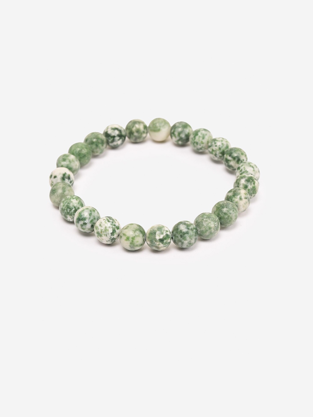 

BuckleUp Unisex Green & White Agate Bracelet