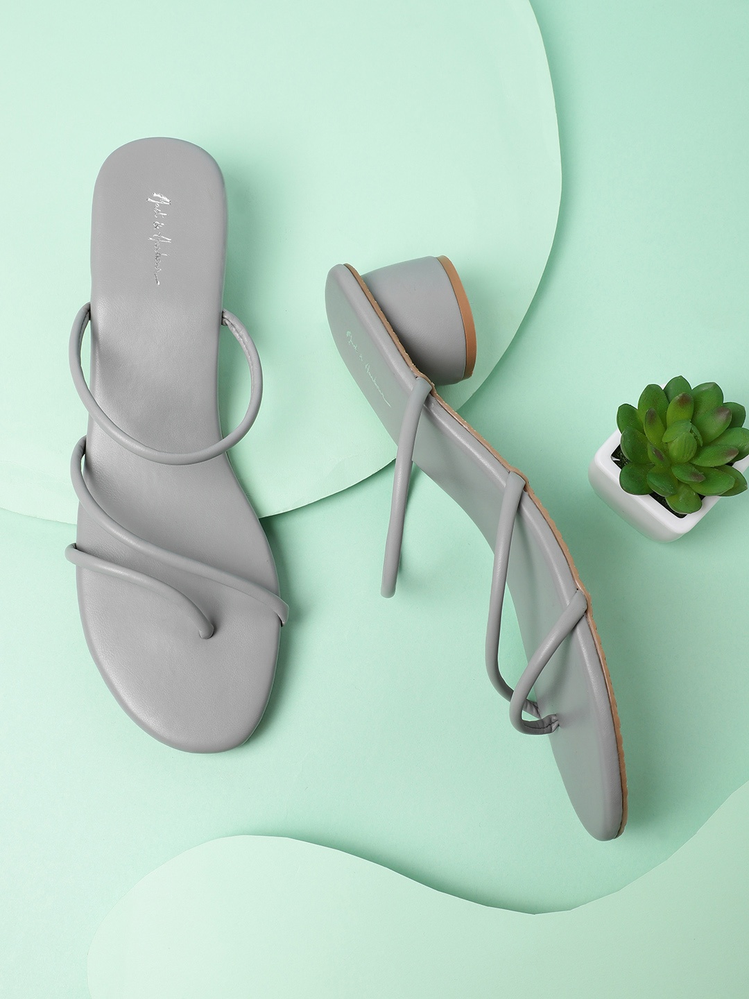 

Mast & Harbour Grey Solid Block Heels
