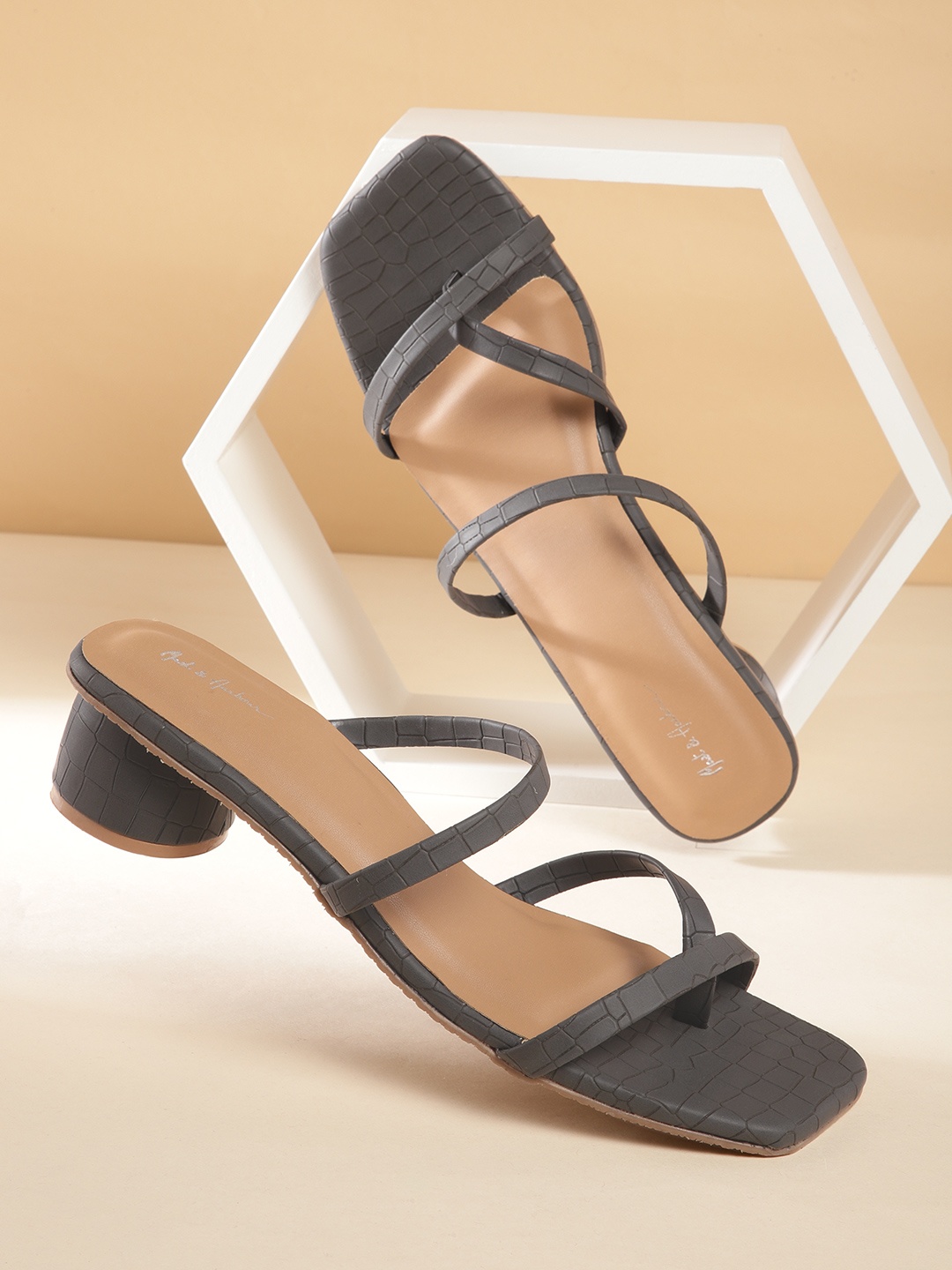 

Mast & Harbour Textured Block Heels, Charcoal