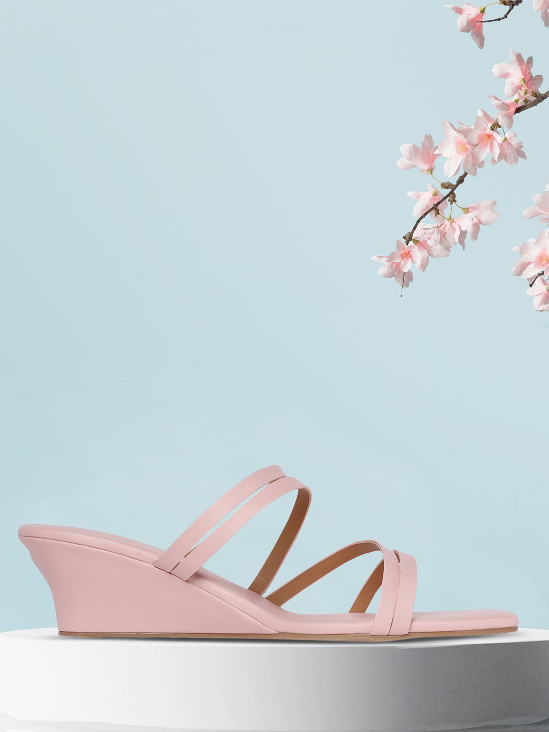 

Mast & Harbour Women Peach-Coloured Solid Wedges