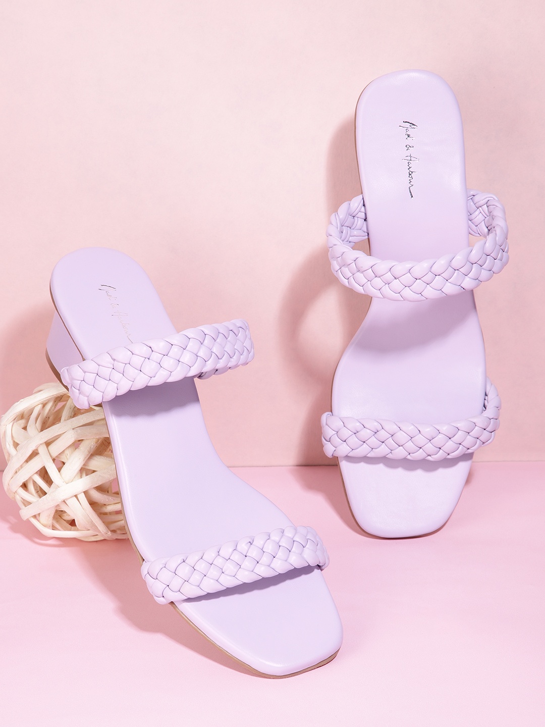 

Mast & Harbour Braided Block Heels, Lavender