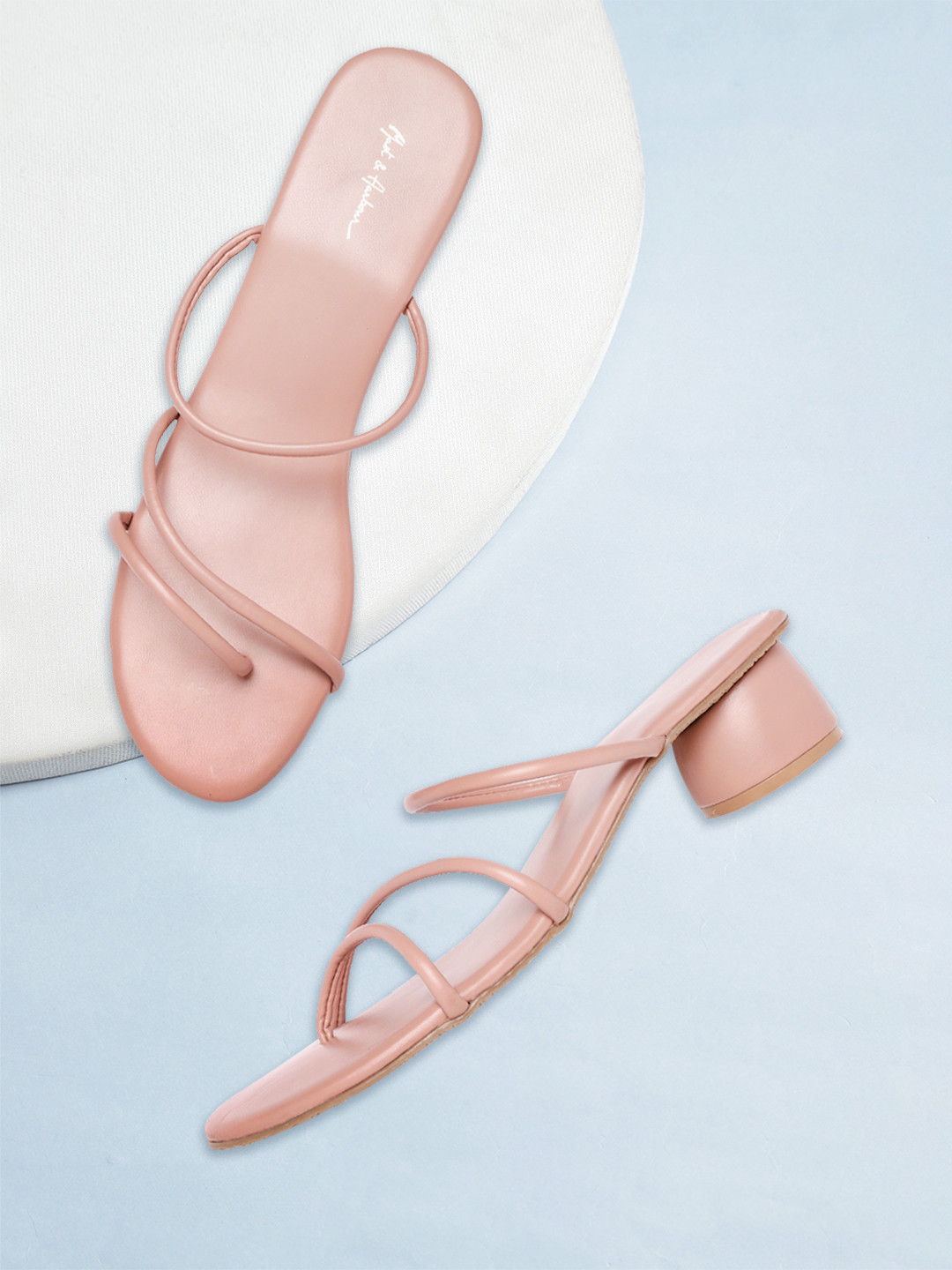 

Mast & Harbour Women Peach-Coloured Solid Block Heels