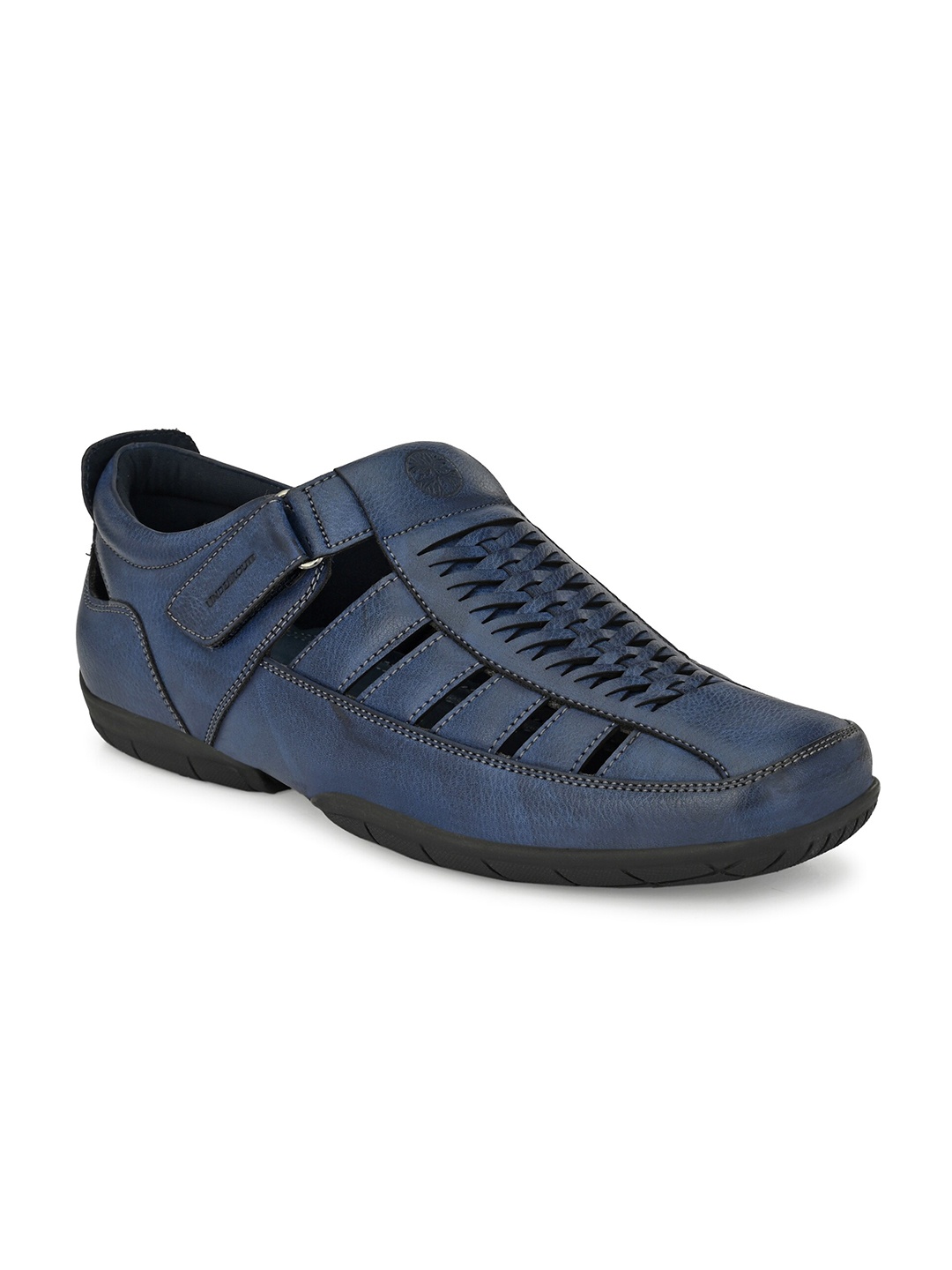 

UNDERROUTE Men Navy Blue PU Comfort Sandals