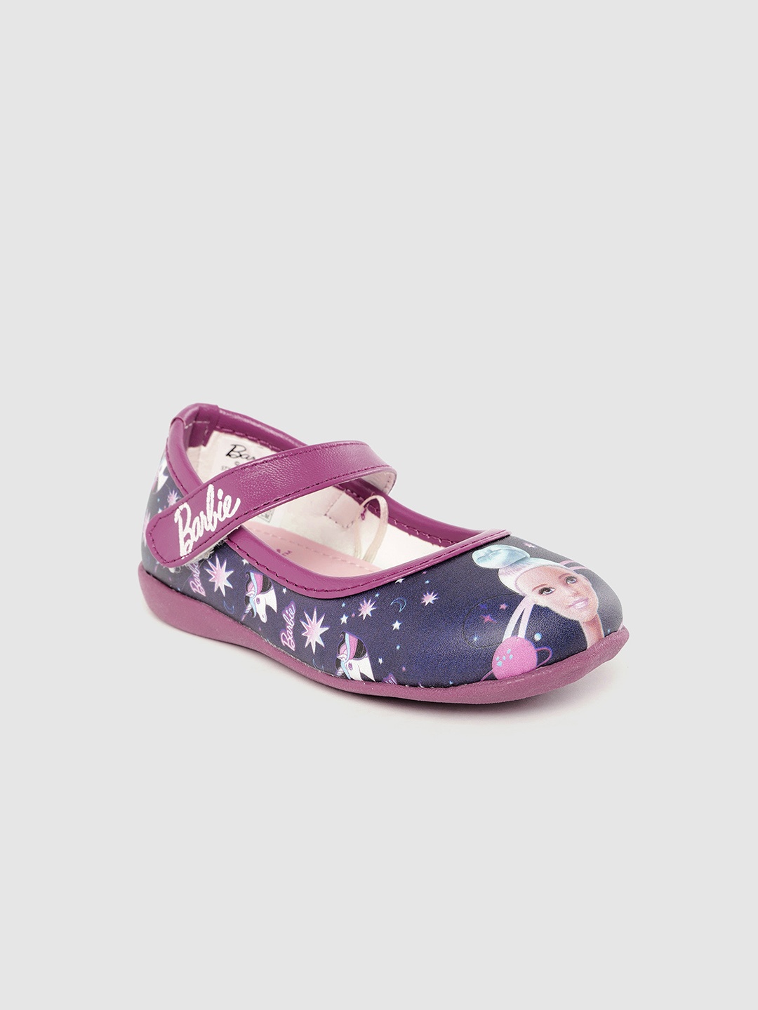 

toothless Girls Navy Blue Barbie Printed Ballerinas