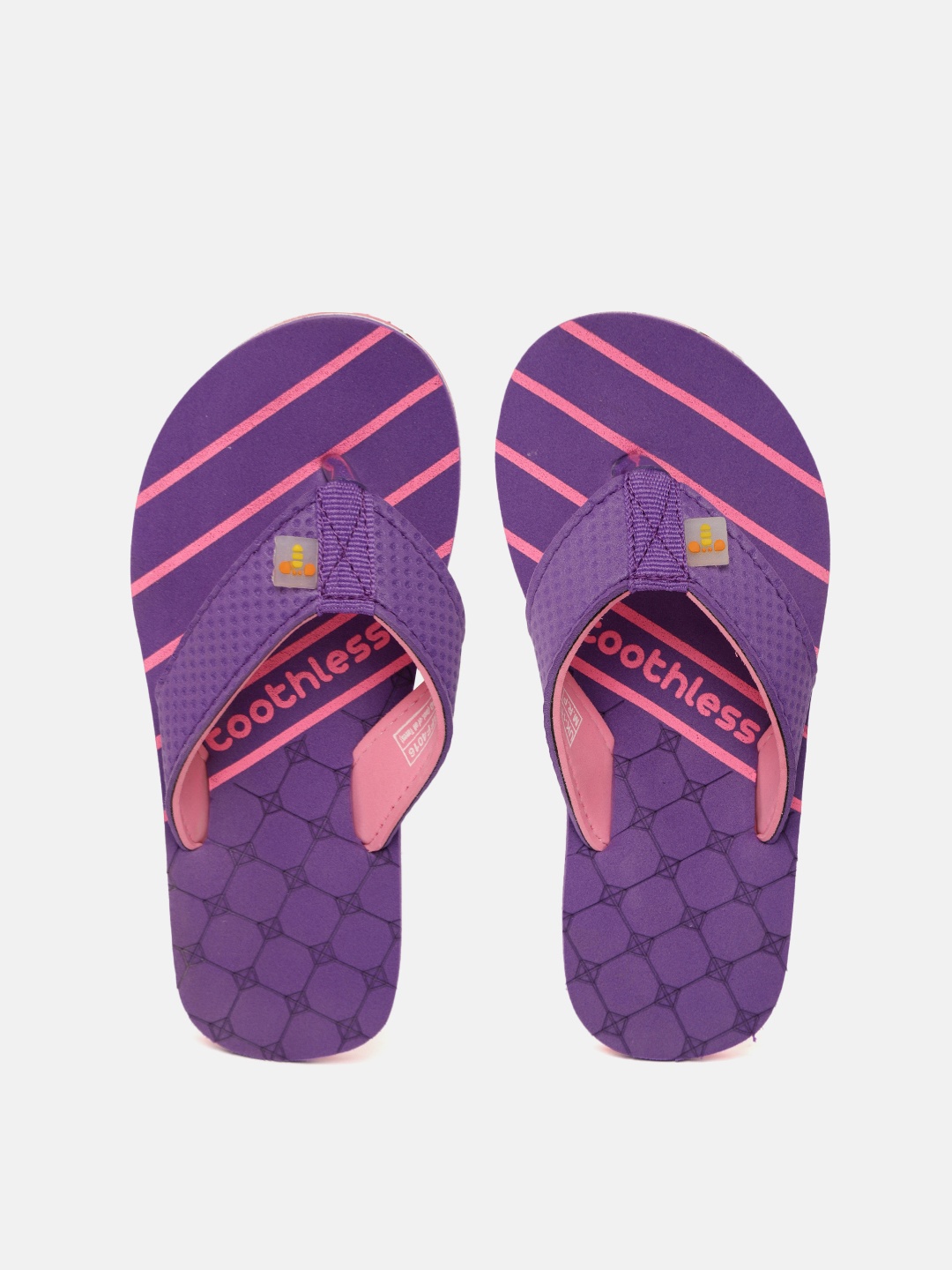 

toothless Girls Purple & Pink Printed Thong Flip-Flops