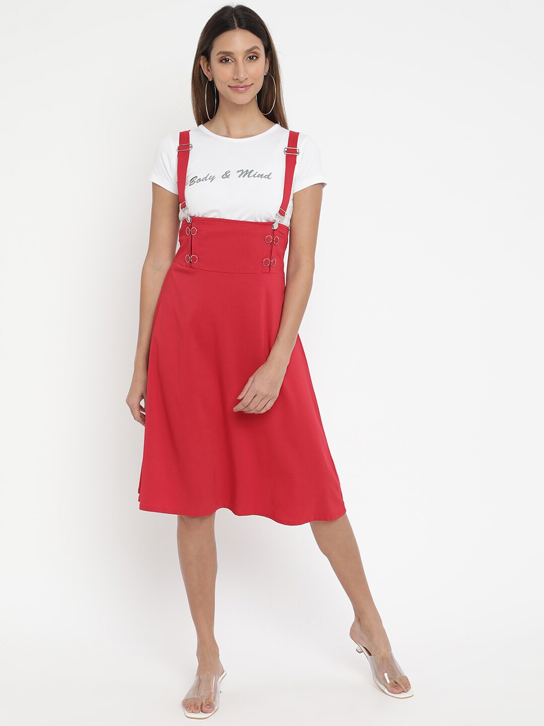 

V2 Value & Variety Red Pinafore Dress