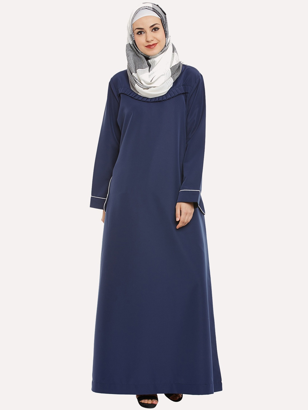 

MOMIN LIBAS Women Navy Blue Solid Abaya Burqa