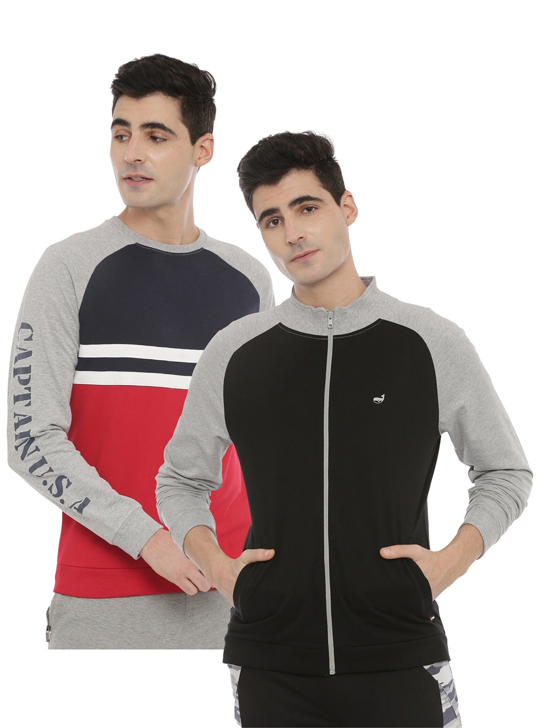 

3PIN Men Grey Colourblocked Sweatshirt